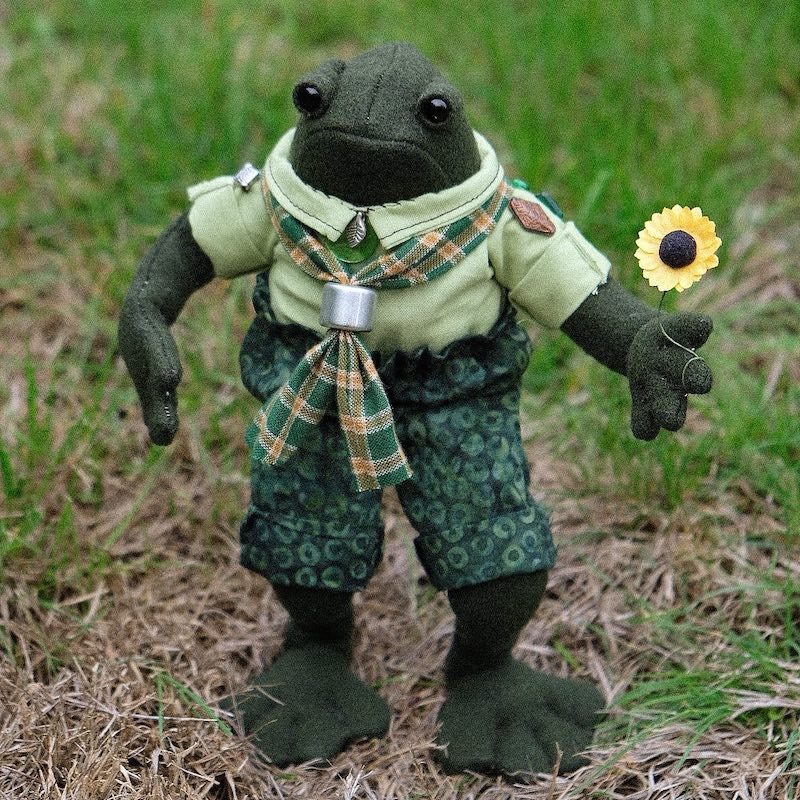 Soft frog sculpture by Jennas Whatever