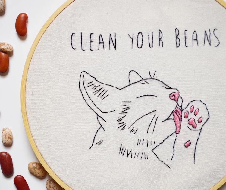 Cat embroidery pattern