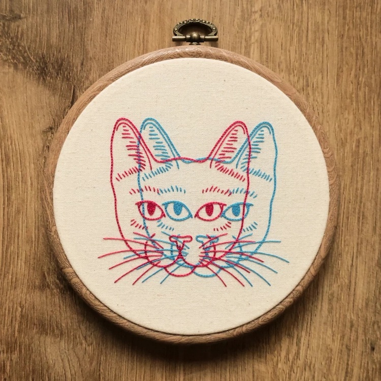 Cat embroidery pattern