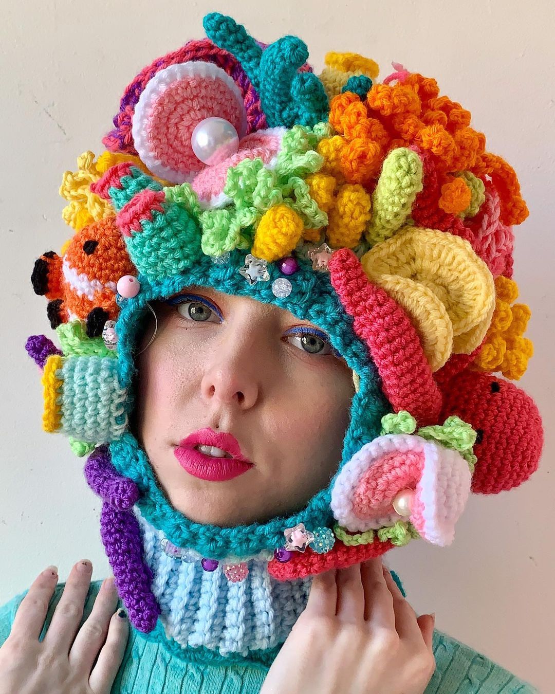 Crocheted balaclava by Knotted Neon