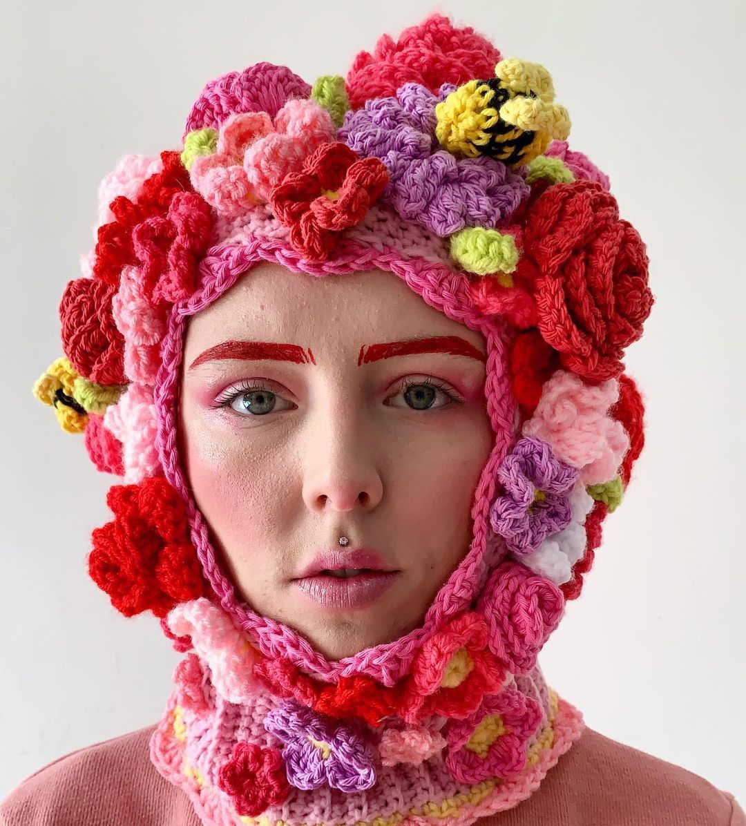 Crocheted balaclava by Knotted Neon