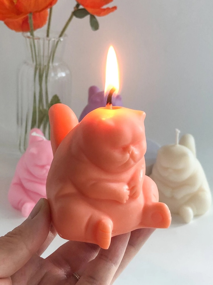 Grumpy cat candle
