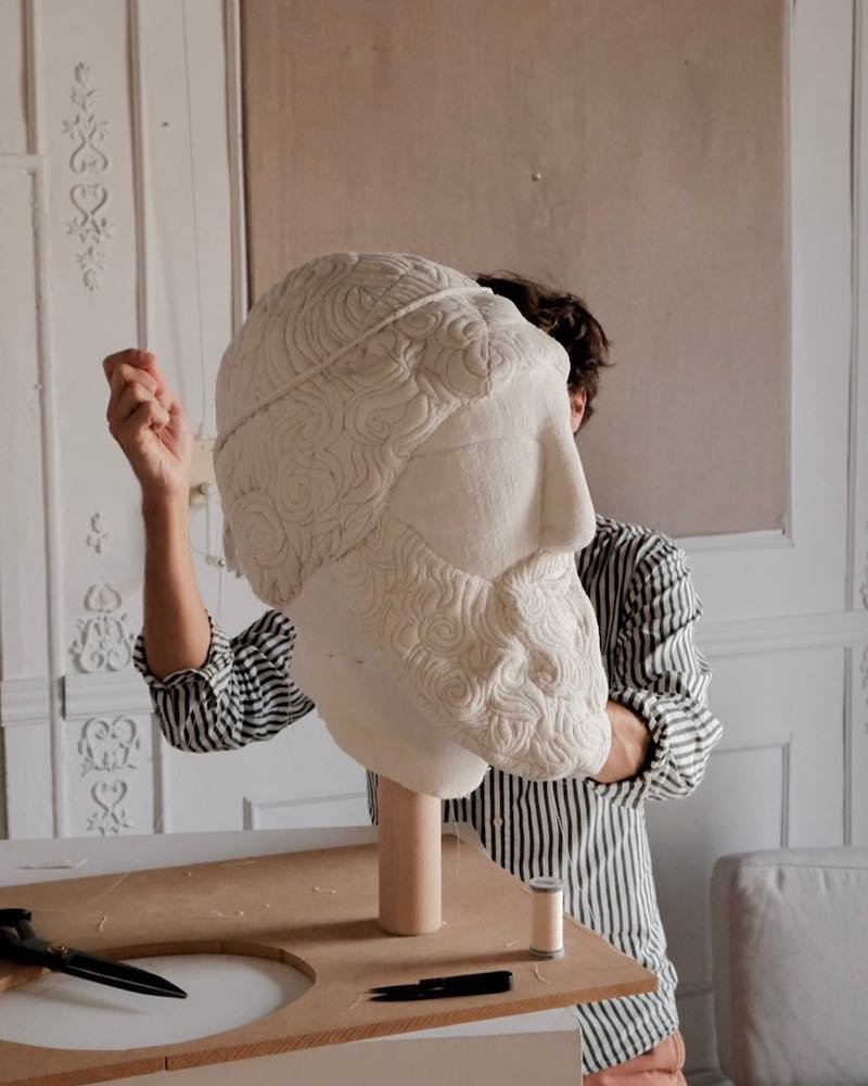 Soft textile sculpture by Sergio Roger