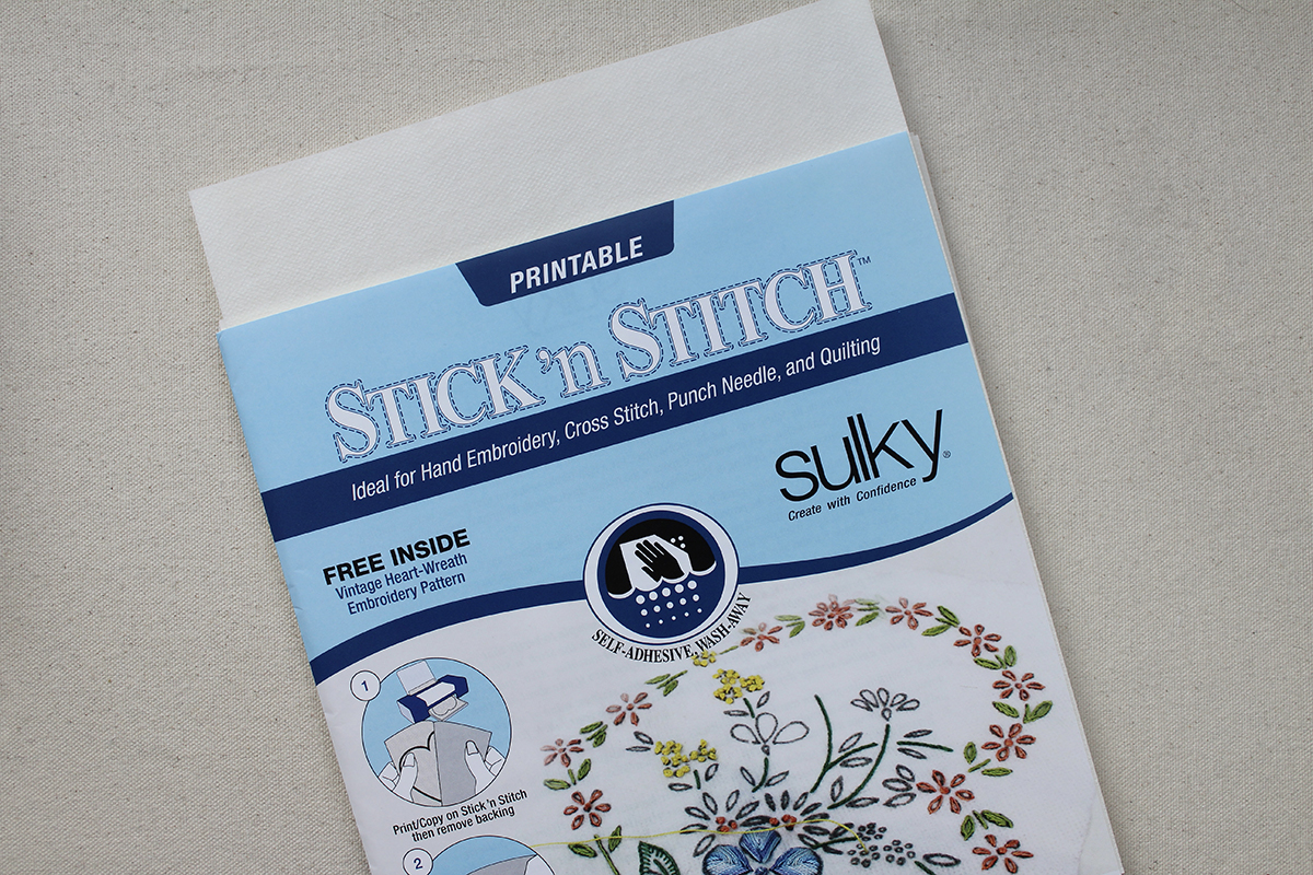 Stick and Stitch Stabilizer for Hand Embroidery